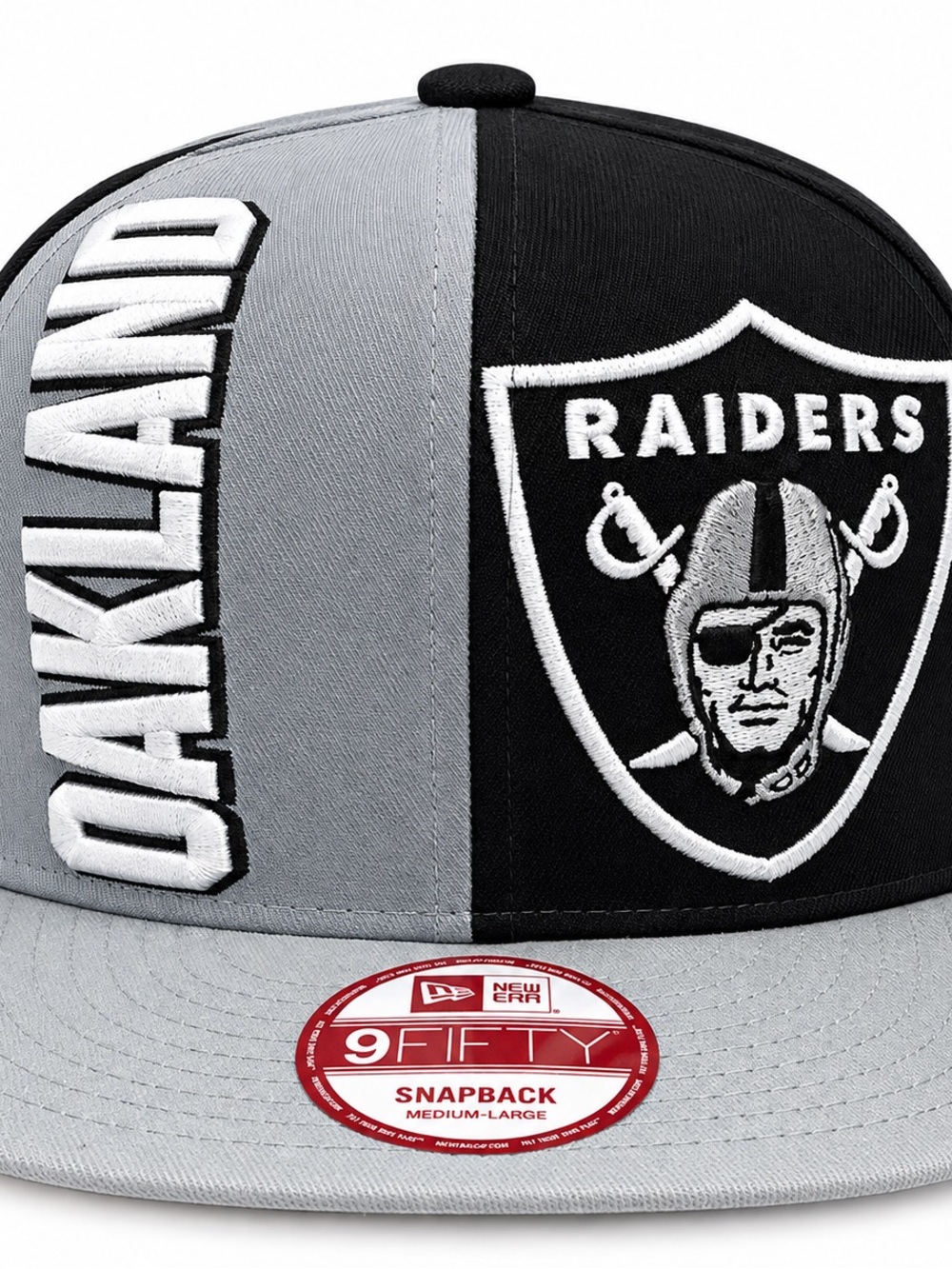 New Era Oakland Raiders Black & Gray Snapback Hat